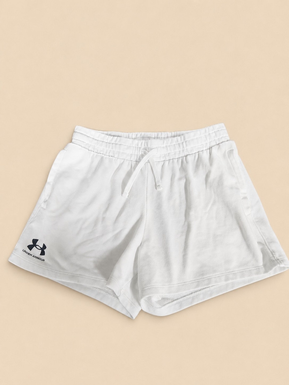 Under Armour White Women’s Rival Fleece Shorts Sz Medium